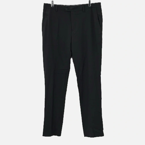 ZNT18 Flat Front Suit Pants in Black - NWOT - Size 35 - Picture 1 of 4